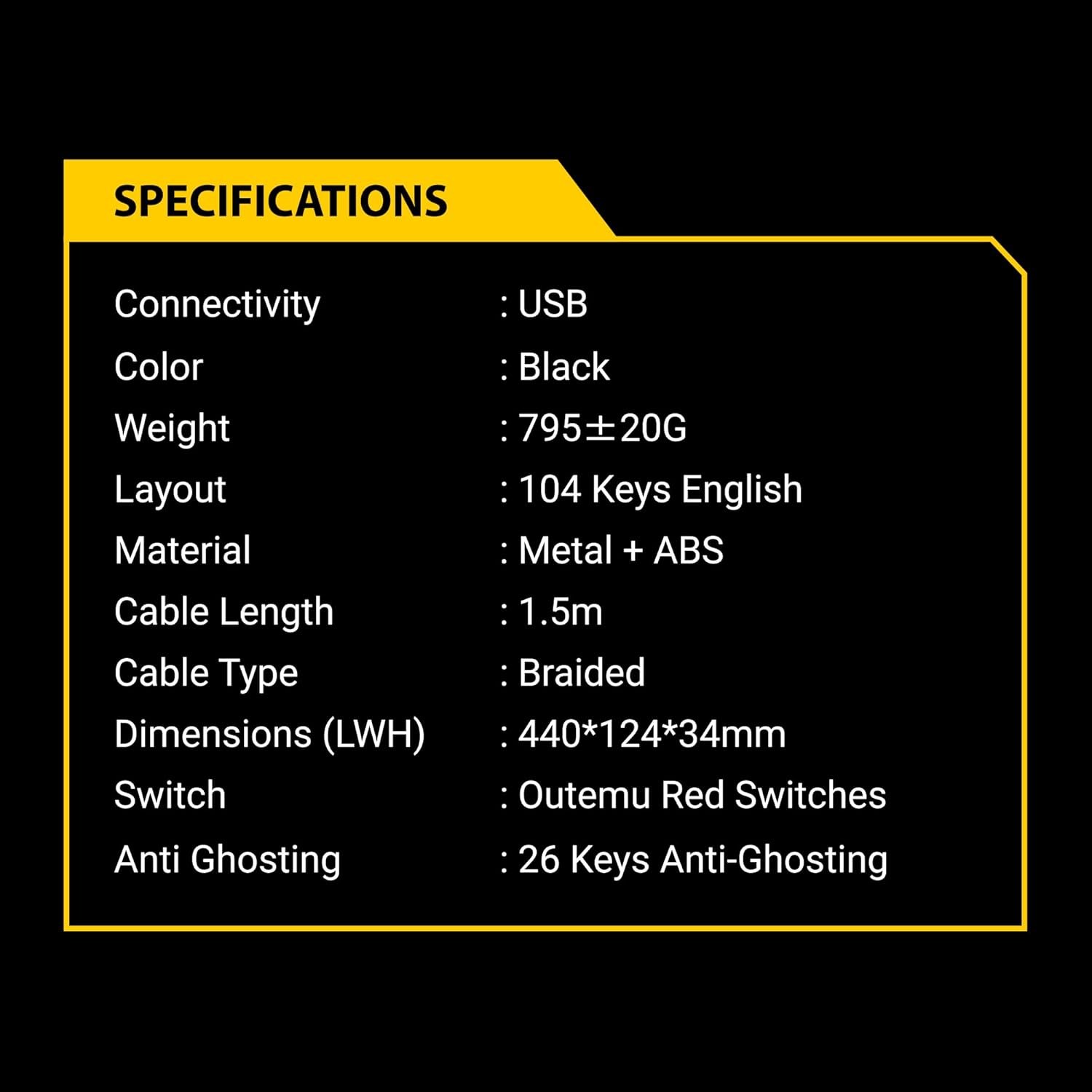 ANT ESPORTS MK3200 V2 MECHANICAL BACKLIT GAMING KEYBOARD - Image 5