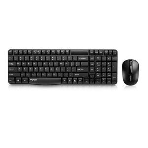 Rapoo X1800S Wireless Keyboard and Mouse, Anti-Fade & Spill-Resistant Keys – (Black)