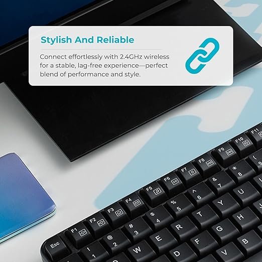 Rapoo X1800S Wireless Keyboard and Mouse, Anti-Fade & Spill-Resistant Keys - (Black) - Image 6